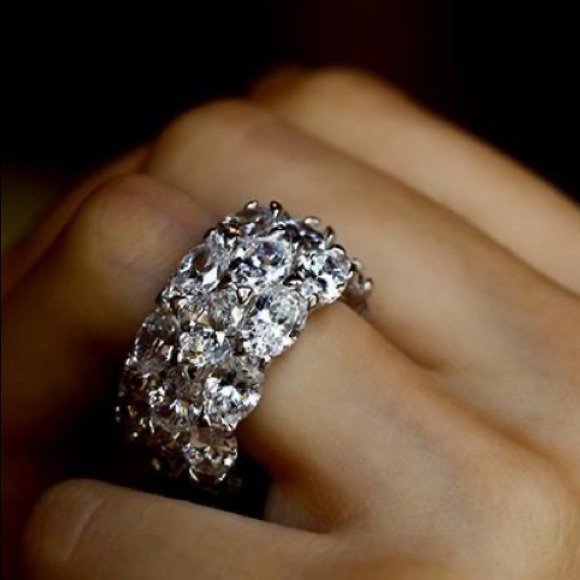 11 cttw White Sapphire eternity band.  GORGEOUS!! - Picture 1 of 5